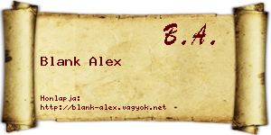 Blank Alex névjegykártya