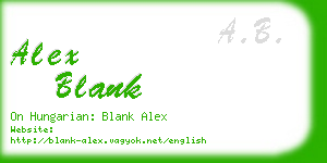 alex blank business card